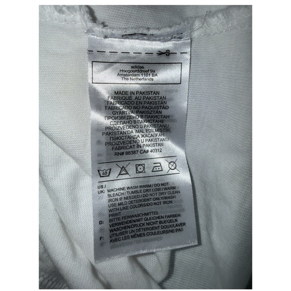 Adidas Originals - Trefoil T-Shirt White Camo Logo Short Sleeve - Size Medium - Picture 7 of 8